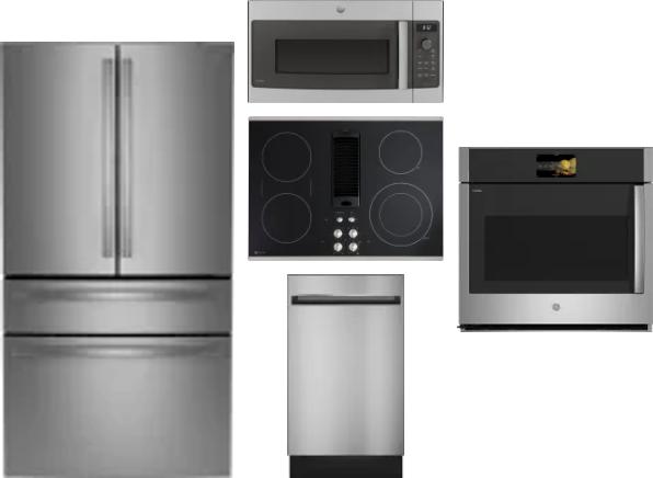 5 Piece Package Includes Refrigerator, Cooktop, Wall Oven, Microwave And Dishwasher